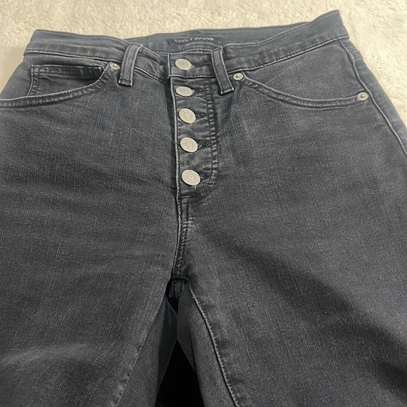 Lucky Black Distressed Sz 4 High Rise Selvedge Cigarette Jeans - Picture 7 of 15